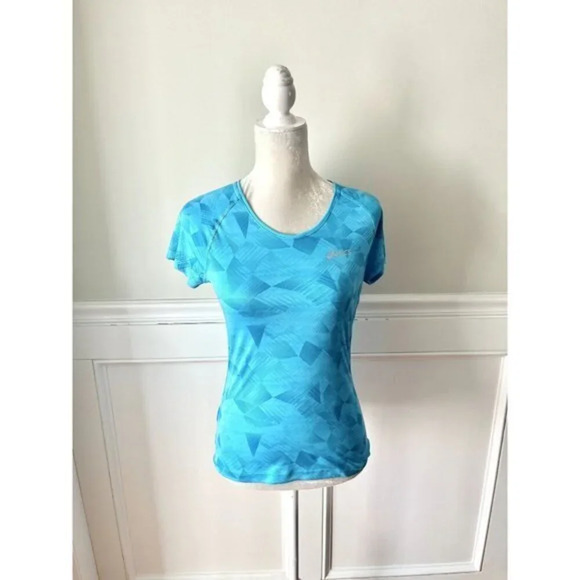 Asics Blue Workout Fitness Tee TShirt S - Picture 1 of 4